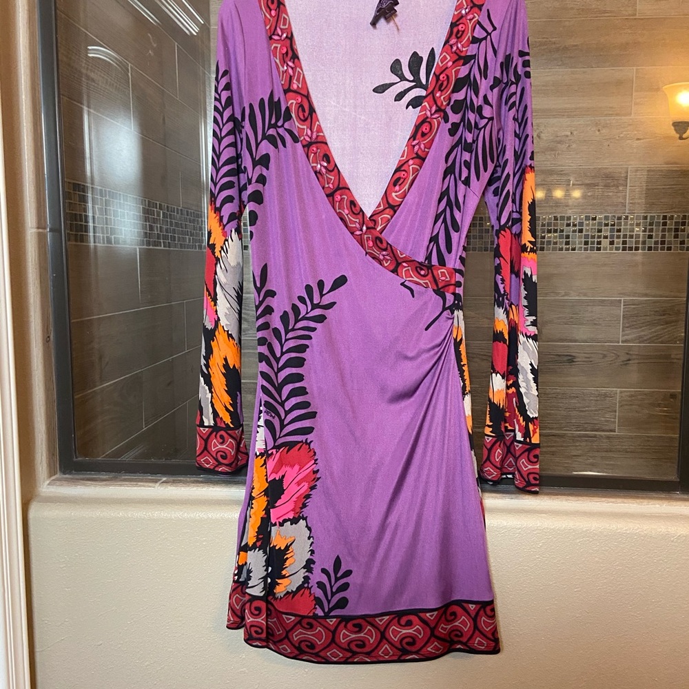 Hale Bob 100% Purple Silk Dress